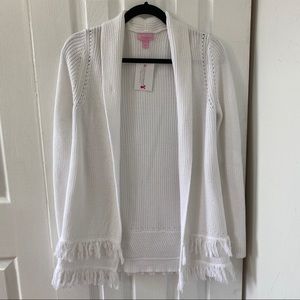 Lilly Pulitzer white open cardigan size Small AS IS
